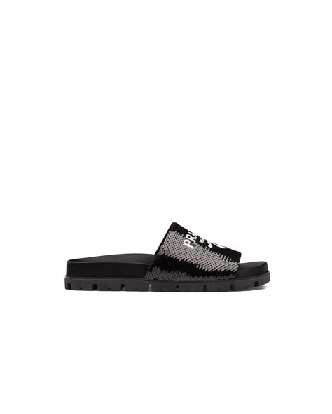 prada sequin pool slides black|prada slides saks.